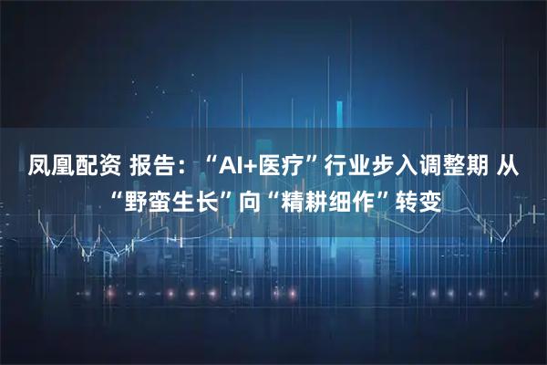 凤凰配资 报告：“AI+医疗”行业步入调整期 从“野蛮生长”向“精耕细作”转变