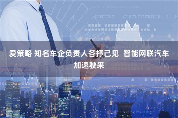 爱策略 知名车企负责人各抒己见  智能网联汽车加速驶来