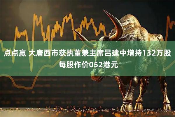 点点赢 大唐西市获执董兼主席吕建中增持132万股 每股作价052港元