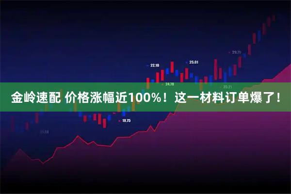 金岭速配 价格涨幅近100%！这一材料订单爆了！