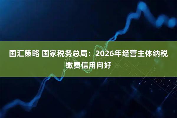 国汇策略 国家税务总局：2026年经营主体纳税缴费信用向好