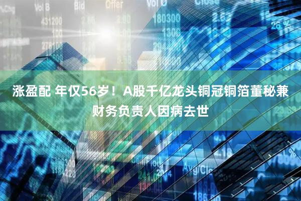 涨盈配 年仅56岁！A股千亿龙头铜冠铜箔董秘兼财务负责人因病去世